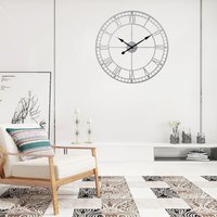 Vintage Silent Skeleton Wall Clock - White