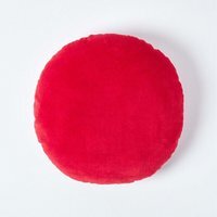 Velvet Round Cushion - Red - image 1