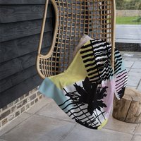 Geometric Shape  Leaf Print Blanket - Yellow - thumbnail 1
