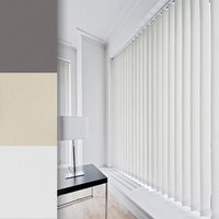 Blackout Plain Vertical Blind Complete Set - Grey / 90cm / 240cm