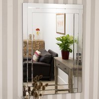 MirrorOutlet Dorney All Glass Double Framed Mirror 120 x 80cm - All glass - thumbnail 1