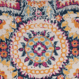 Bold Distressed Traditional Medallion Living Area Rug - Multicolour / 240 x 60cm - thumbnail 5