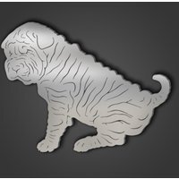 Shar Pei Style 1 Silver Acrylic Mirror - Silver