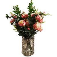 Pink Peony Arrangement Glass Vase - Pink Peony Glass Vase