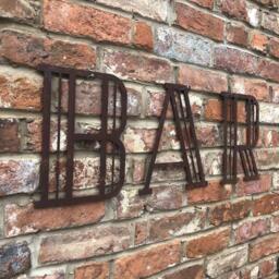 "Home Bar Sign , Bar Letters , Garden Bar Accessories , Art Deco 12"" - Rusted" - thumbnail 2