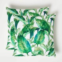 Banana Leaf Outdoor Cushion 45 x 45 cm, Set of 2 - Green - thumbnail 1