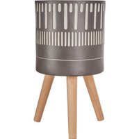 Darnell Large Black And White Finish Planter - Black & White