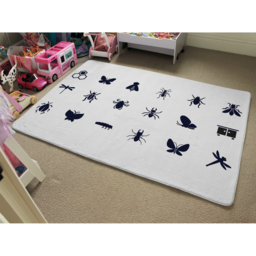 Insect Icons Designer Rug - White / 150cm - thumbnail 2