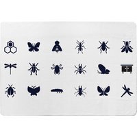 Insect Icons Designer Rug - White / 150cm - thumbnail 1