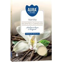 Vanilla Scented Tealights Set of 6 for Ambiance - White