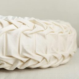 Round Pleated Pumpkin Velvet Cushion(Set of 2) - Beige / 45cm - thumbnail 3