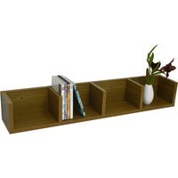VIRGO - 84 CD 56 DVD Blu-ray Video Multimedia Wall Storage Shelf - Oak - Oak