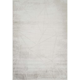 Novu Modern Abstract Geometric Living Room Area Rug Metallic- Mirage Beige - Beige / 170cm - thumbnail 5