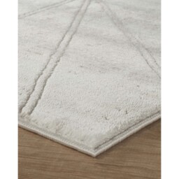 Novu Modern Abstract Geometric Living Room Area Rug Metallic- Mirage Beige - Beige / 170cm - thumbnail 4