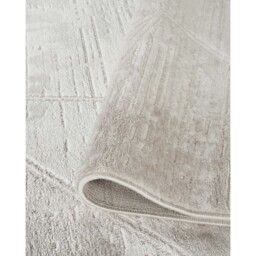 Novu Modern Abstract Geometric Living Room Area Rug Metallic- Mirage Beige - Beige / 170cm - thumbnail 3