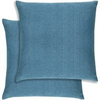 Pair of Matrix Textured Cushion Covers - 43x43cm - Cases Only - Teal - image 1