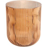 Glass Ribbed Candle Holder - Mocha