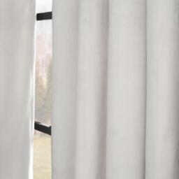 Pair Of Matte Velvet Thermal Eyelet Curtains - Silver / 182cm / 168cm - thumbnail 3