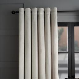 Pair Of Matte Velvet Thermal Eyelet Curtains - Silver / 182cm / 168cm - thumbnail 2