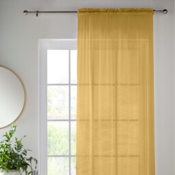 Pair of Slot Top Sheer Plain Woven Voile Curtain Panels - Grey / 183cm - thumbnail 4