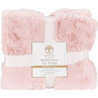 Rabbit Faux Fur Throw - Blush / Medium - image 1