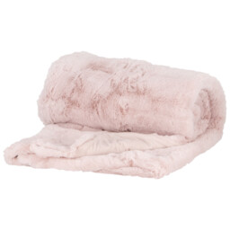 Rabbit Faux Fur Throw - Blush / Medium - thumbnail 2
