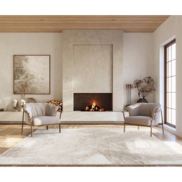 Elysium Modern Abstract Living Room Area Rug Metallic Sheen - Pearl / 220cm - thumbnail 2