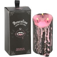Large Pink Vampire Tears Pillar Candle Gothic Glam Home Decor - Black - thumbnail 1