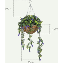 HOMCOM Set of 2 Artificial Plants Lavender Flowers for Dcor Purple - Purple - thumbnail 3