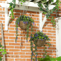 HOMCOM Set of 2 Artificial Plants Lavender Flowers for Dcor Purple - Purple - thumbnail 2