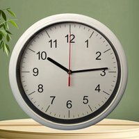 White Round Quartz Wall Clock Battery Operated 24cm Minimalistic - White