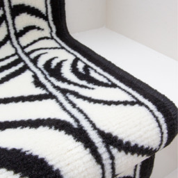 Zebra Cut To Measure Stair Carpet Runner 70cm Wide - Black & White / 182cm - thumbnail 4