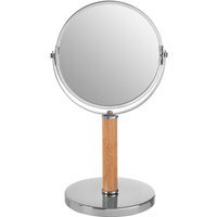 Cassini Chrome And Rubberwood Table Mirror - Silver