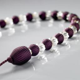 Pair of Beaded Rope Curtain Tie Backs - Aubergine - thumbnail 2