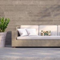 Tropical palm leaves and leopard Outdoor Cushion - Brown - thumbnail 1