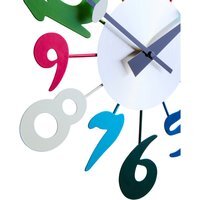 Franci Multi Colour Funky Numbers Wall Clock - Multicolour
