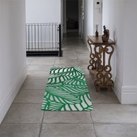 Green Biophilic design with natural analogues texture Designer Runner Rug - Green - image 1