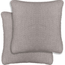 Pair of Royale Boucle Cushion Covers - 43x43cm - Cases Only - Silver - thumbnail 2