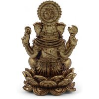 Brass Ganesha Miniature Figurine, Handcrafted Indian Spiritual - Bronze