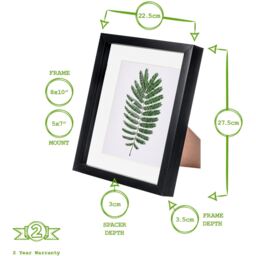"3D Box Photo Frame - 8x10"" with 5 x 7"" Mount - Pack of 5 - Light Wood" - thumbnail 2