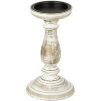 Rustic Candle Stick  - Beige/White