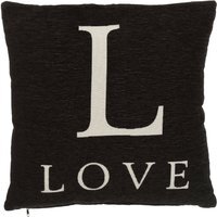 Words 'Love' Black Cushion - Black
