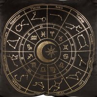 Celestial Elegance Astrology Wheel Cushion 35Cm - Black
