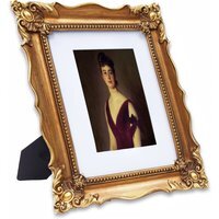 Victorian Style Embossed Floral Design Picture Frame in Gold - Gold