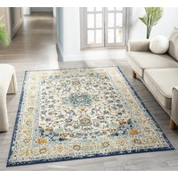 San Marino Living Room Area Rug - Low Pile Medallion Floral Design Muti Coloured - Multi Coloured / 290cm - thumbnail 1