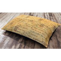 Latin Script Woven Lounging Cushion with Non-slip Base - GOLD - image 1