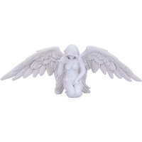 White Angels Offering Kneeling Caped Angel Figurine - W38cm