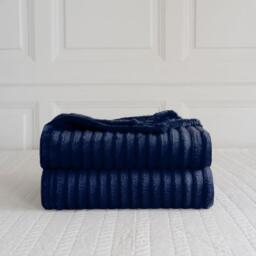 Chunky Cord Blanket Throw - Navy / 200x240cm - thumbnail 2