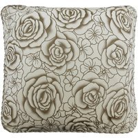 Flock Rose Cushion - White