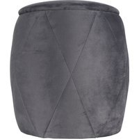 Diamond Storage Stool - Grey